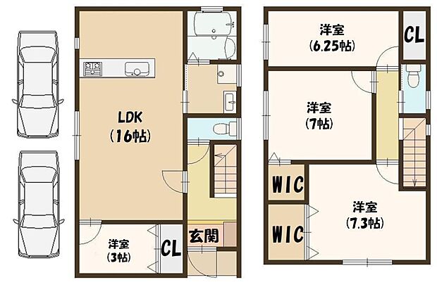 八尾市沼　中古戸建(4LDK)の間取り