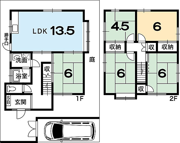 静市市原町中古戸建(5LDK)の間取り