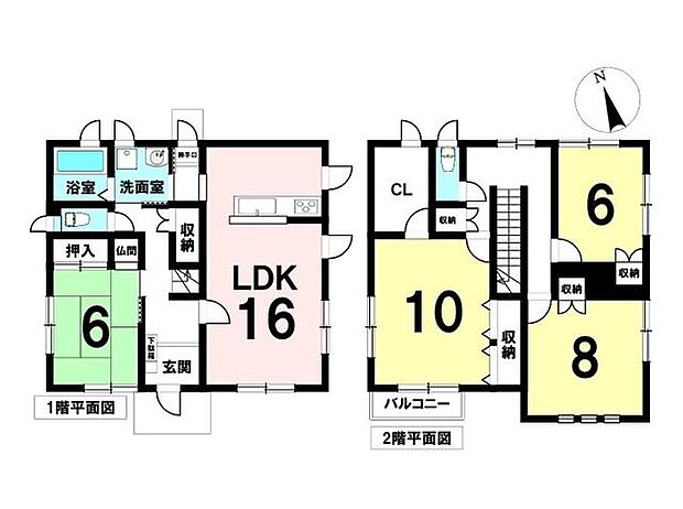 中古戸建　稲沢市平和町丸渕下(4LDK)の間取り