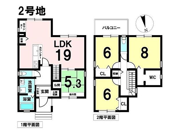 新築戸建　一宮市浅井町　2号棟(4LDK)の間取り