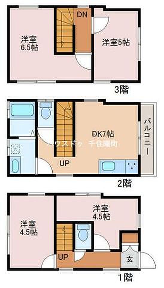 中古戸建　足立区小台2丁目(4DK)の間取り