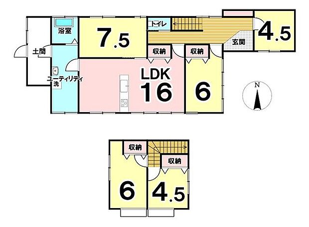 中古戸建　高岡市清水町(5LDK)の間取り