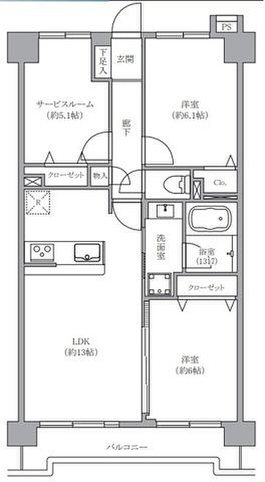 リーベスト薬園台(2SLDK) 2階の間取り