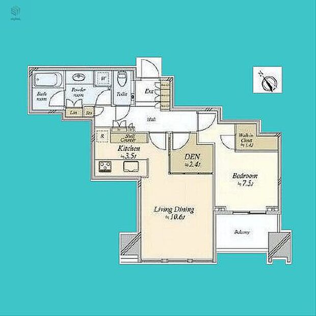 【間取り】1LDK＋S／専有面積：60.16m2／バルコニー面積：5.52m2