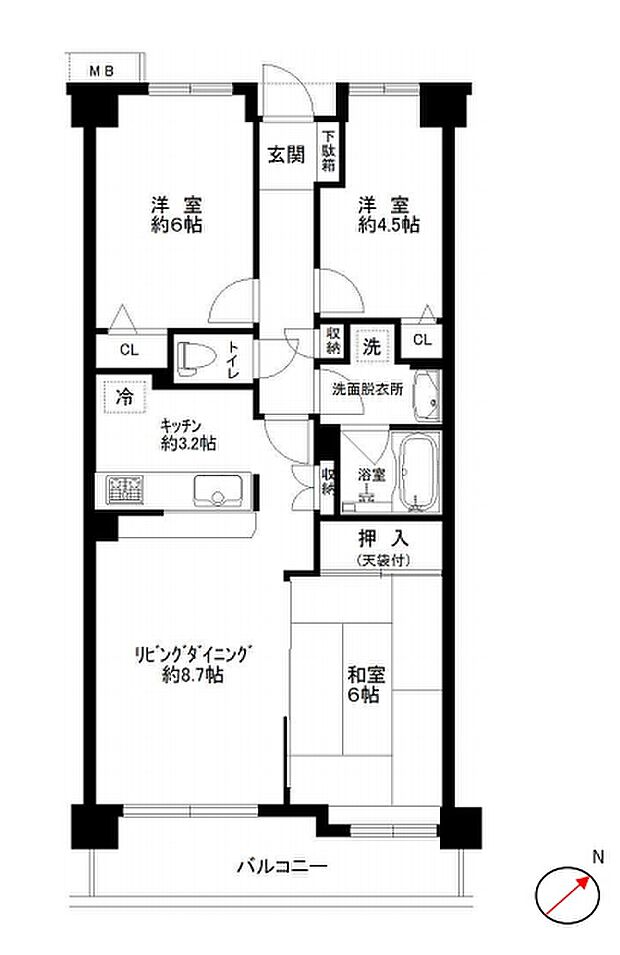 3LDK、建物面積62.58？