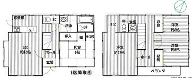 鴻巣市加美　中古一戸建て(4LDK)の間取り