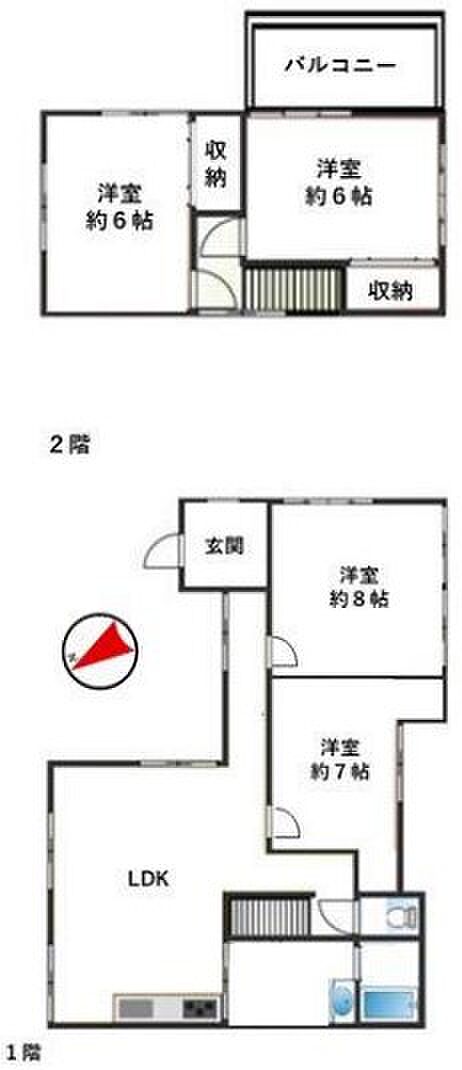 船橋市三咲　戸建(4LDK)の間取り