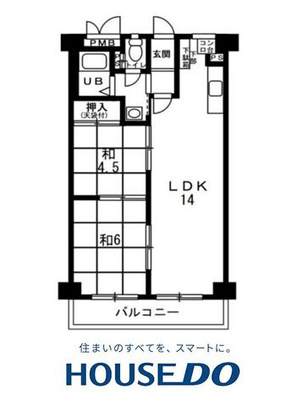 朝潮コーポ(2LDK) 3階の間取り