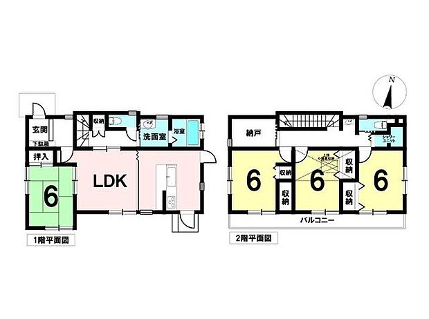 犬山市橋爪止々馬木 中古戸建 犬山口駅歩14分(4SLDK)の間取り