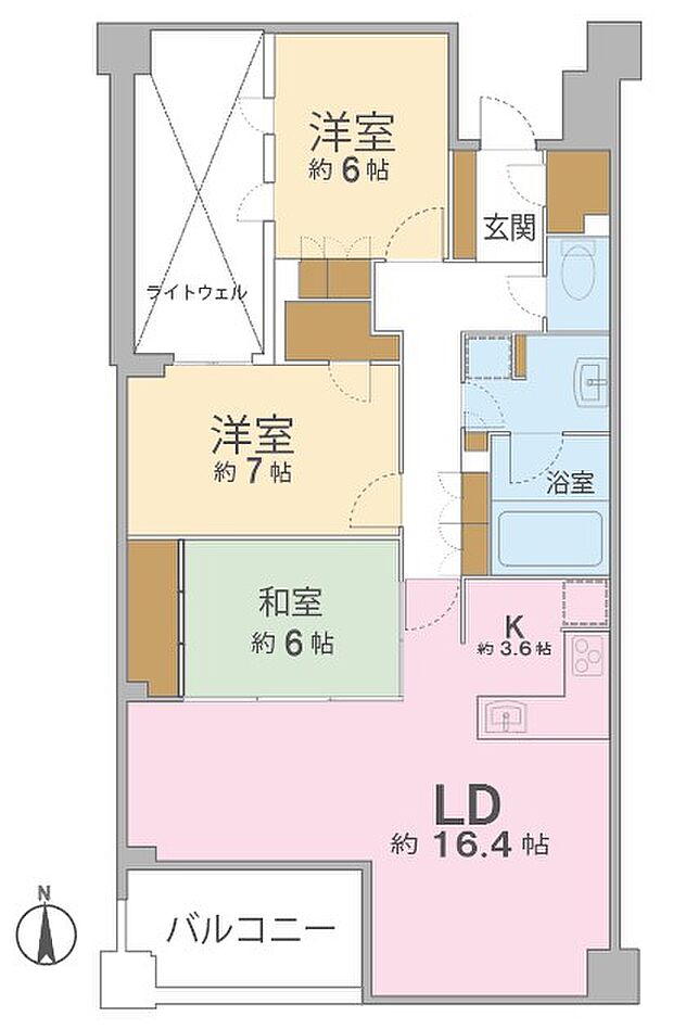 【間取り】87.41平米3LDK