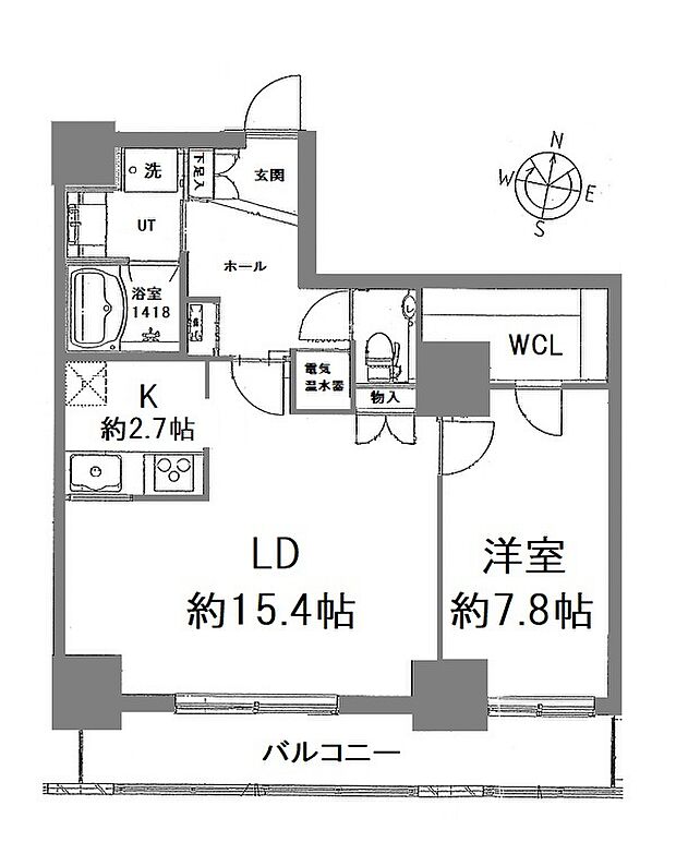 8・3Ｄ’グラフォ−ト札幌ステーションタワー(1LDK) 5階/506号室の間取り