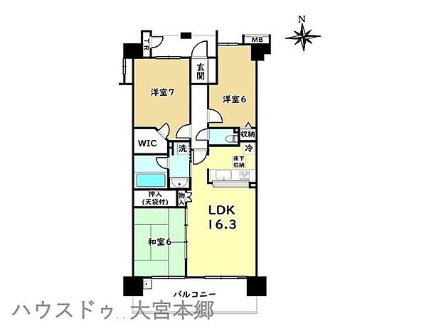 ガーデンアクシス(3LDK) 4階の間取り