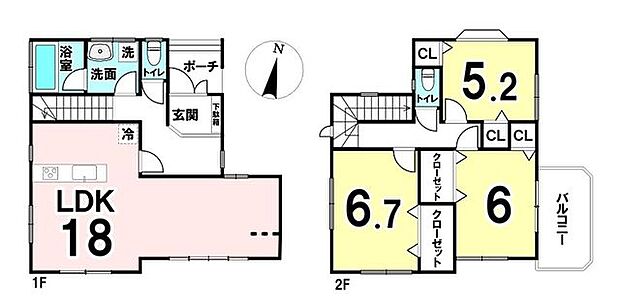 中古戸建　八潮市八潮8丁目(3LDK)の間取り