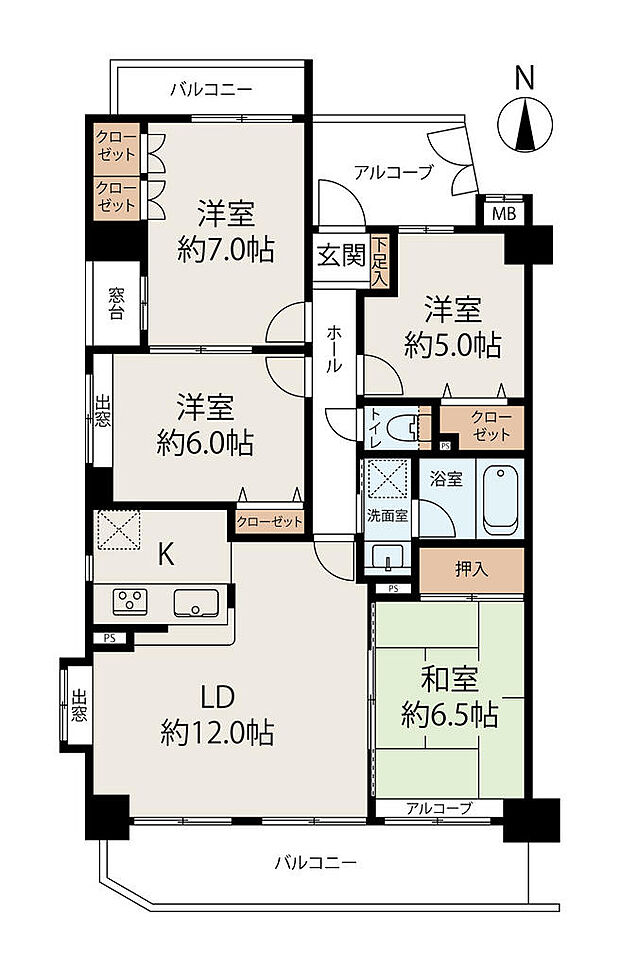 宝マンショングランスクエア名駅(4LDK) 2階の間取り