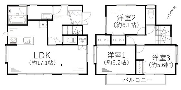 藤沢市本鵠沼四丁目戸建て(3LDK)の間取り