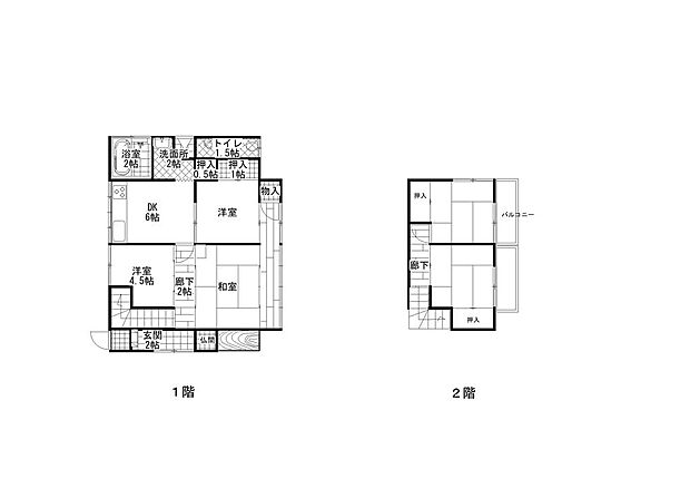 ＪＲ呉線 矢野駅までバス約6分 熊野萩原車庫前行きバス停 徒歩5分(5DK)の間取り