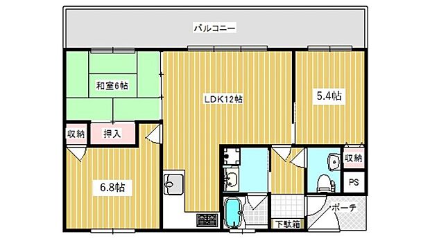 ライオンズマンション松山第2(3LDK) 3階/306の間取り