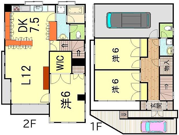 真志喜2階建(3LDK)の間取り