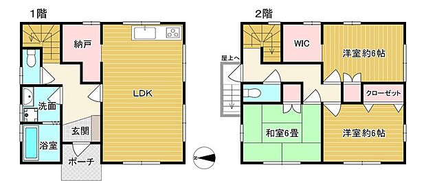 熱海市梅花町・平成17年築RC造の戸建て(3SLDK)の間取り