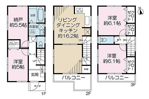 戸建 江東区東砂4丁目(3SLDK)の間取り