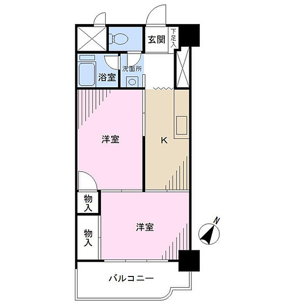 六義園アビタシオン(2K) 10階の間取り