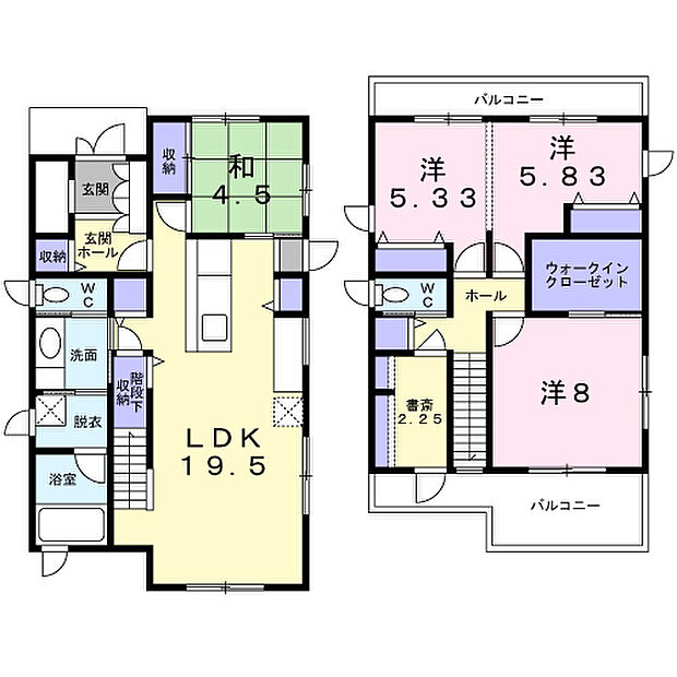 祠峯三丁目戸建(4SLDK)の間取り