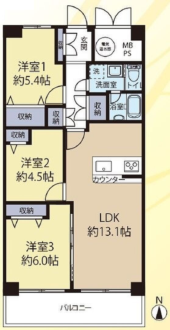 ■オール電化収納豊富な3LDK