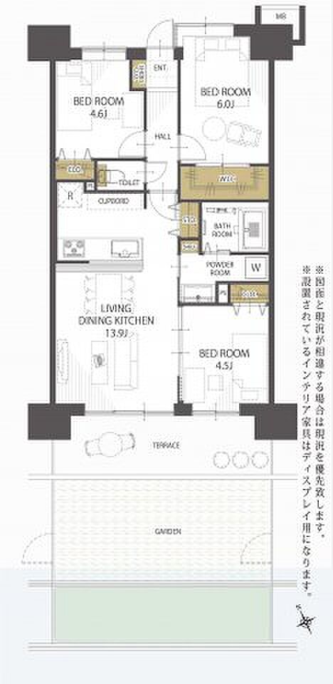 アンビシャス西川口(3LDK) 1階の間取り