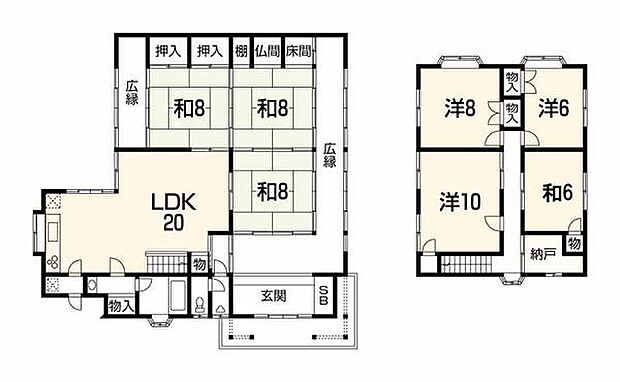 土地面積約262坪　倉庫、蔵、家庭菜園スペース付き　オール電化　ＬＤＫ約20帖　7ＬＤＫの広々空間