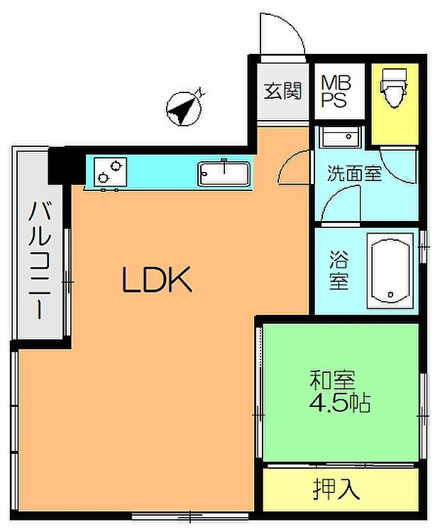 池袋ソーケンマンション(1LDK) 7階/402の間取り