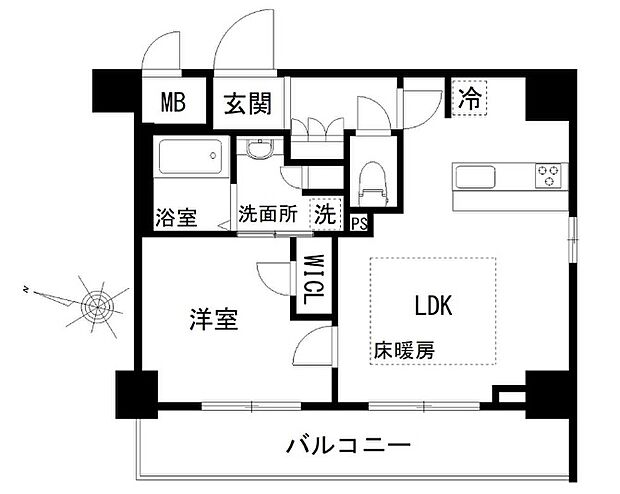 ミルーナヒルズ亀有(1LDK) 4階/4階の間取り