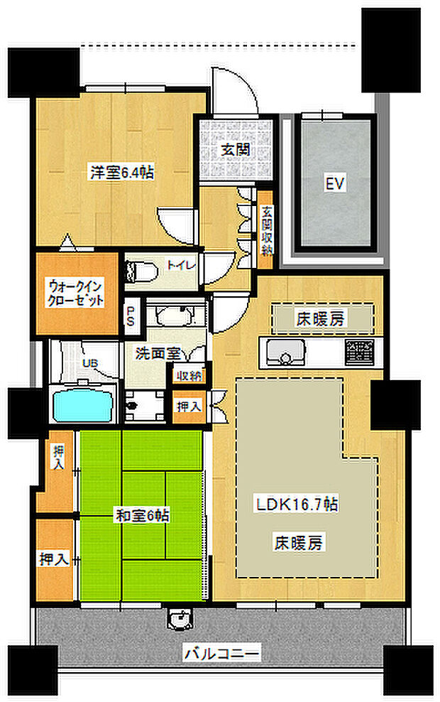 ライオンズステーションプラザ勝川弐番館(2LDK) 8階の間取り