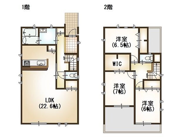 藤岡市森　中古一戸建住宅(3LDK)の間取り