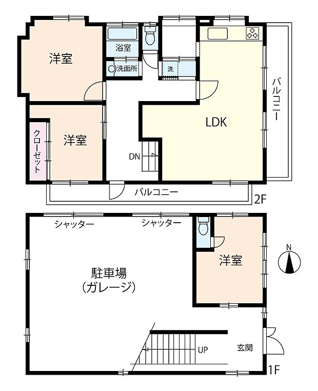 【3LDK】2階を中心とした居住空間！