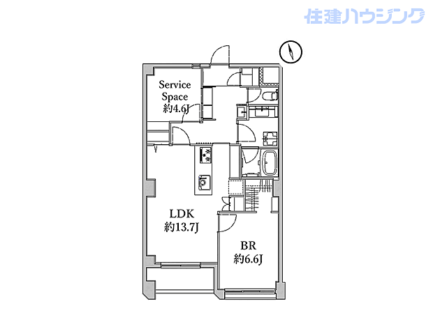 代々木ロイヤルマンション(1SLDK) 3階の間取り