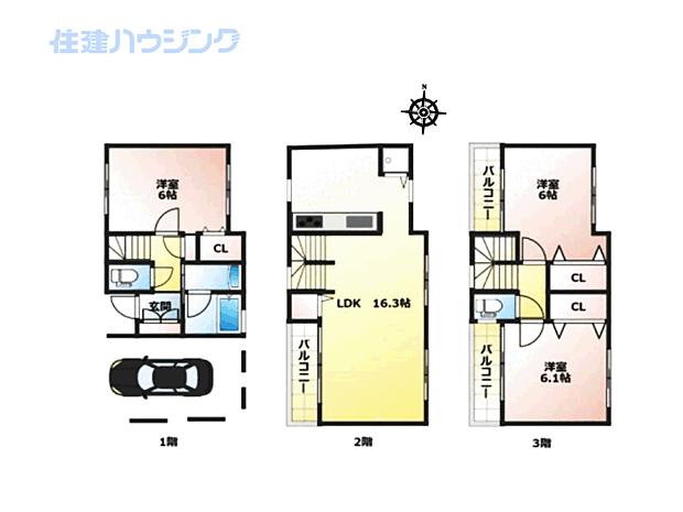 東武東上線 北池袋駅まで 徒歩4分(3LDK)の間取り