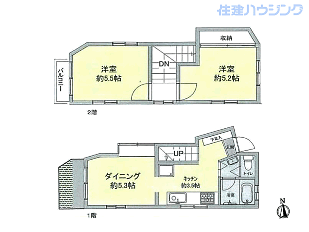 東京メトロ副都心線 東新宿駅まで 徒歩6分(2DK)の間取り