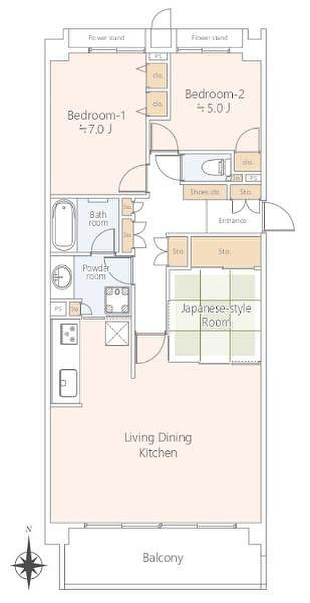 新規内装リフォーム済（令和5年10月）、きれいな室内で快適な新生活をスタートできます。エアコン新規設置。段差のないフラットな設計のためどんな世代の方でも暮らしやすいお部屋です。