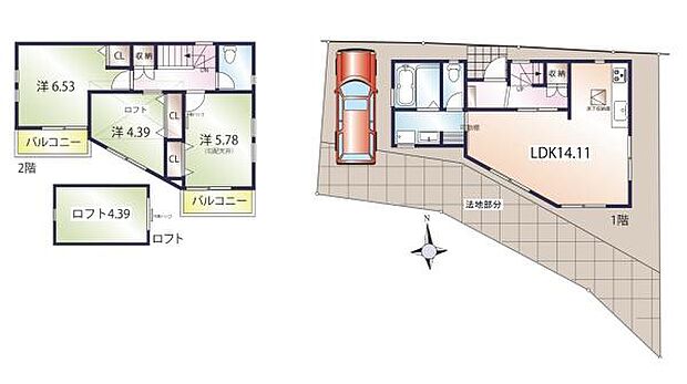 《間取り》■リビング中心の新生活。光を取り入れる開放的な設計で居心地の良い時間を演出します。