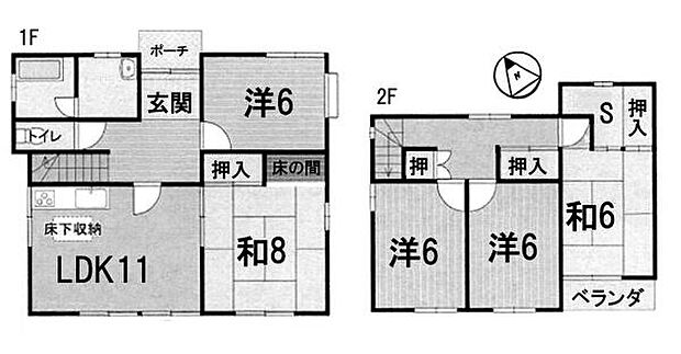 ＪＲ東海道本線 守山駅までバス約24分 美崎レークニュータウン前バス停 徒歩6分(5SLDK)の間取り