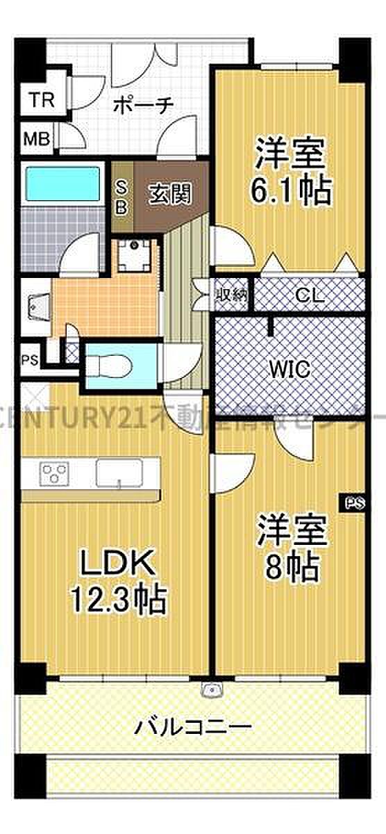 南東向きバルコニー！陽当り、通風、眺望良好です！