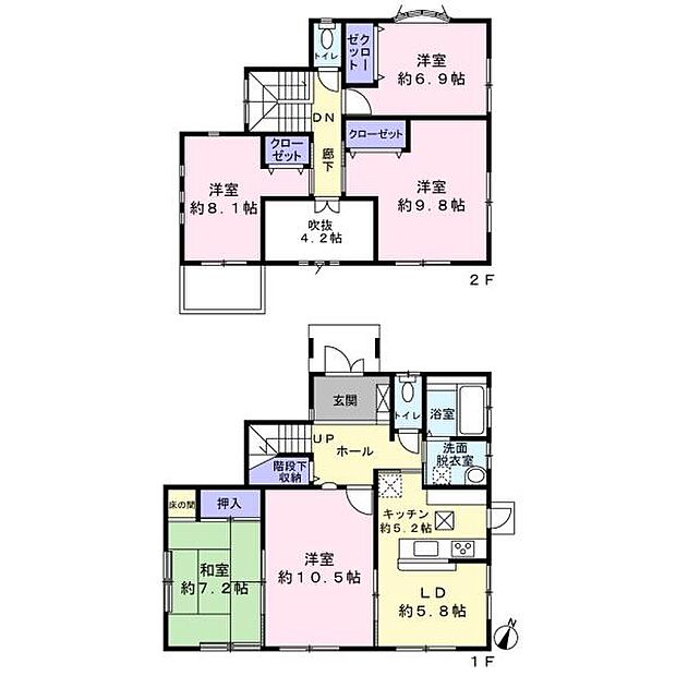 タマホーム施工　豊川市赤坂台　中古住宅(5LDK)の間取り