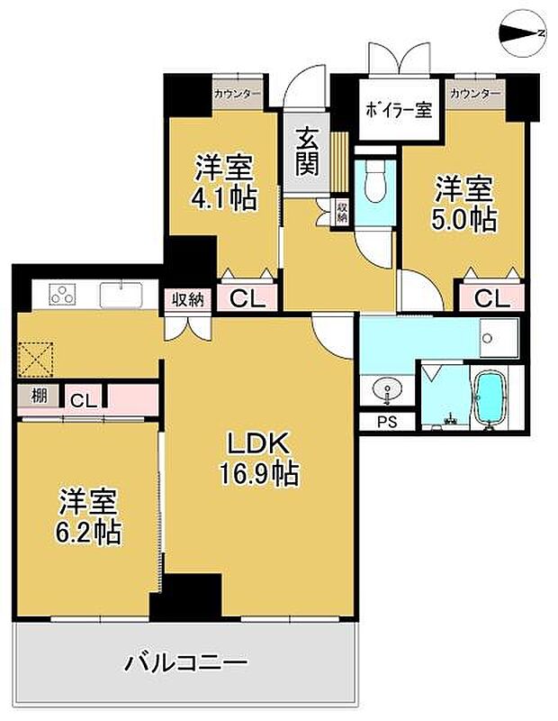 ベルマージュ堺壱番館(3LDK) 20階の間取り