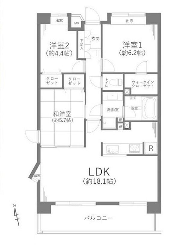 シティパル武蔵国分寺(3LDK) 2階の間取り