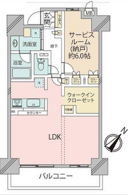 ラング・タワー豊田(1LDK) 6階の間取り