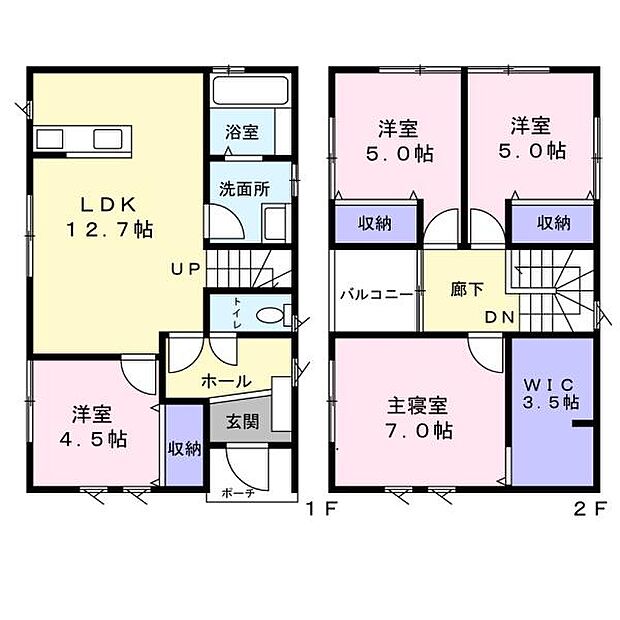 富士市北松野　令和4年築の庭付き住宅(4LDK)の間取り