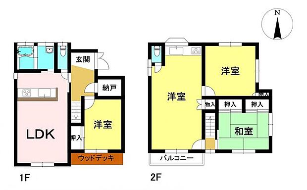 大字塔野地字深田　中古戸建(4LDK)の間取り