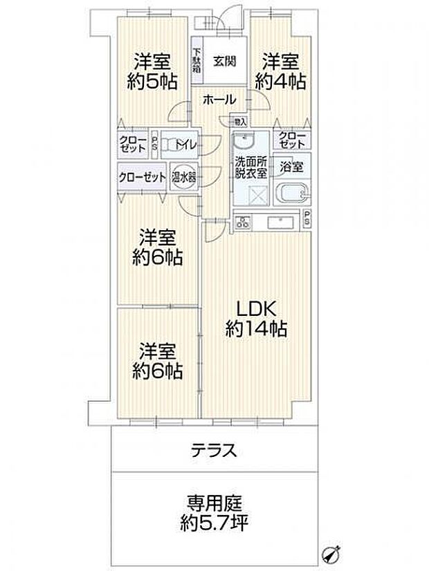 くずはアーバンライフ(4LDK) 1階の間取り