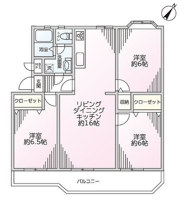 つくし野ローズプラザ(3LDK) 1階の間取り