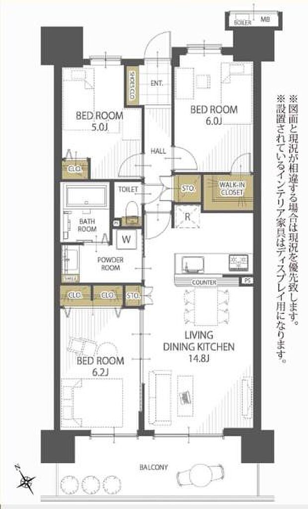 フォレストレジデンス(3LDK) 12階の間取り